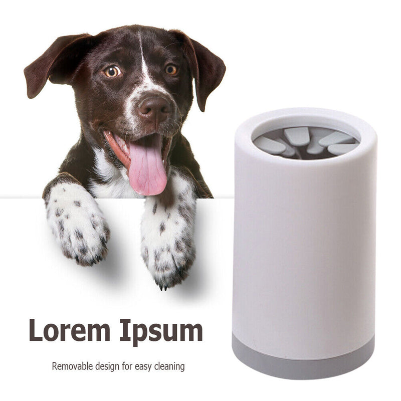 Pet Paw Cleaner Foot Wash Cleaning Cup Cats Dogs Paw Clean Brush (Grey S)