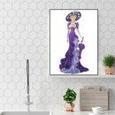 DIY Full Dress Lady Part Special Shape Diamond Painting Kit (YX034 Purple)