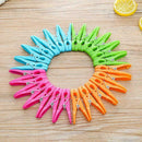 24Pcs Laundry Clothes Pins Hangings Pegs Clips Plastic Hangers Clothes K0T0
