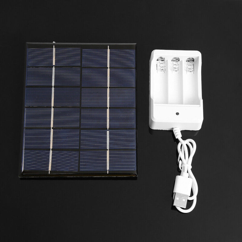 2W 6V USB Output Solar Battery Charger + AA Rechargeable Battery Charger Newly