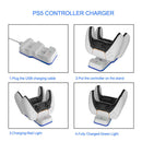 Charger for DualSense Dual USB Type C Charging Cradle with Indicator USB Cable