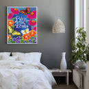 Letter Flowers Canvas Paint By Numbers Oil Hand Painted Home Decor (S228)