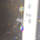 Crystal Wind Chimes Chandelier Rainbow Dragonfly Beads Hanging Decor (3) Newly