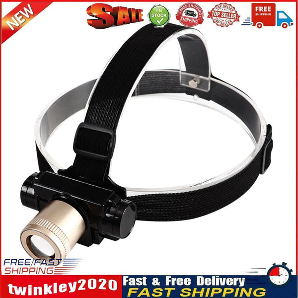 T6 LED Headlight Telescope Zoomable Rechargeable Headlamp Torch w/ Battery Newly