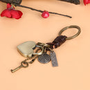 Mikolot Mens Love Heart Lock Charms Keychain Ring Holder Pendant S