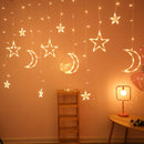 Star Moon LED String Lights Festival Holiday Garland Fairy Curtain Home Dec