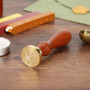 Plants Pattern Retro Sealing Stamp Wood Handle Metal Sealing Wax Stamp (B) Newly