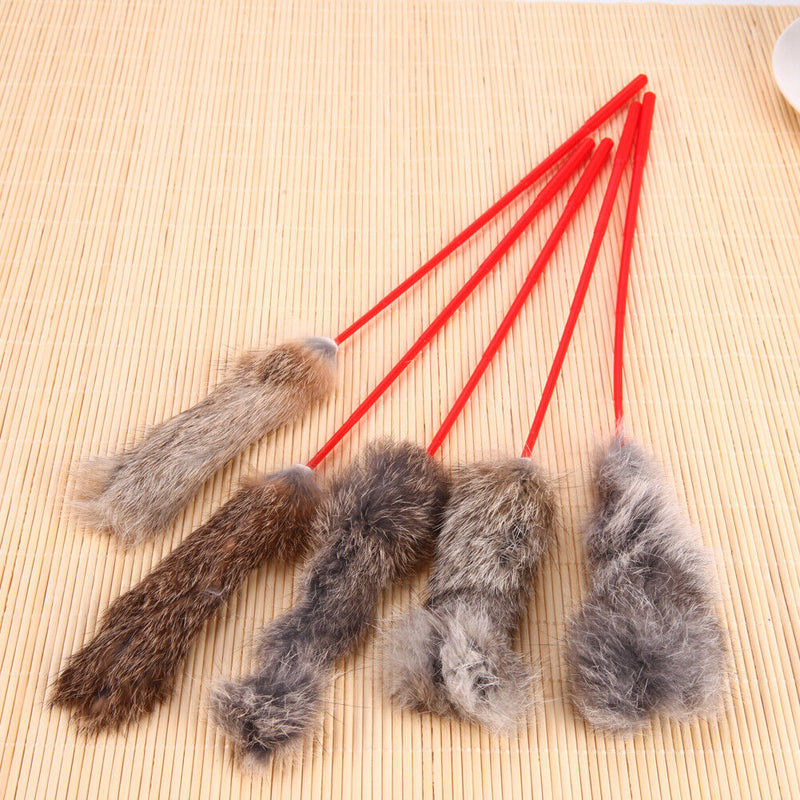 5pcs Funny Elastic Plastic Long Rod Colorful Plush Spring Teach Cat