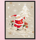 Full Cross Stitch Cotton Santa Claus 11CT Handiwork DIY Stamped Wall Craft Ki