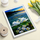 5D DIY Full Drill Diamond Painting Swan Lake Cross Stitch Needlework Set Decor