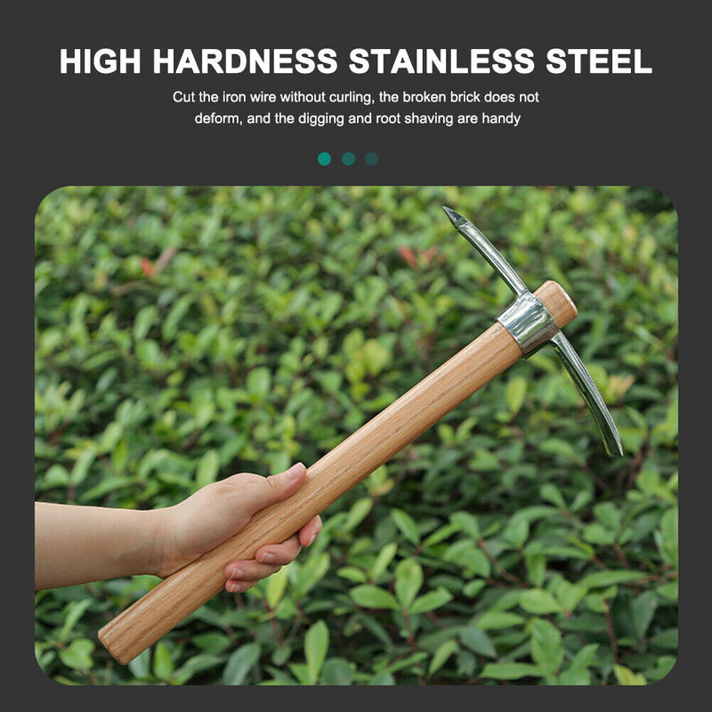 Stainless Steel Pickaxe Outdoor High Hardness Tree Root Digging Hand Tools Newly