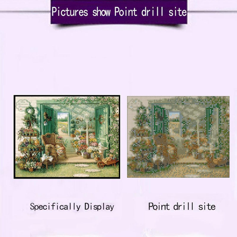 5D DIY Full Drill Diamond Painting Yard Flowers Cross Stitch Embroidery Kit