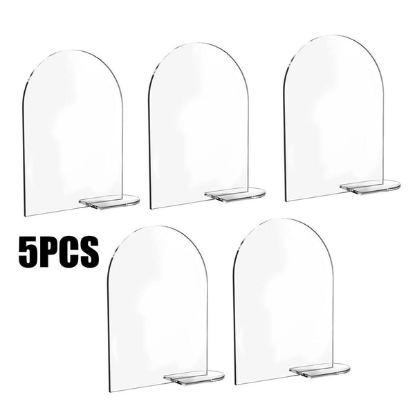 5pcs Clear Arch Table Numbers Blank Acrylic Sign with Stand Guest Name Tag~