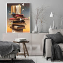 DIY Hand Painted Paint By Numbers Oil Canvas Pictures Book Ladder Kit Wall Decor