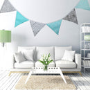 12 Flags Fabric Triangular Flag Bunting Banners Wedding Party Home Decor