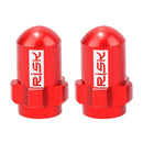 2pcs RISK MTB Bike Tire Valve Cap Inner Tube Valve Dust Cover (Red AV18)