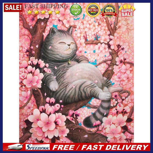 Tree Sleeping Cat Oil Paint By Numbers Kits Canvas Picture for Adults Children
