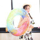 Sequin Swimming Ring Adults Kids PVC Pool Float Rainbow Circle (Color 70)