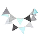 INS Nordic Cotton Fabric Flags Blue Gray Pennant Party Wedding Supplies Newly