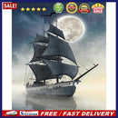 Oil Paint By Numbers Boat Frameless Picture Craft Kit for Home Living Room