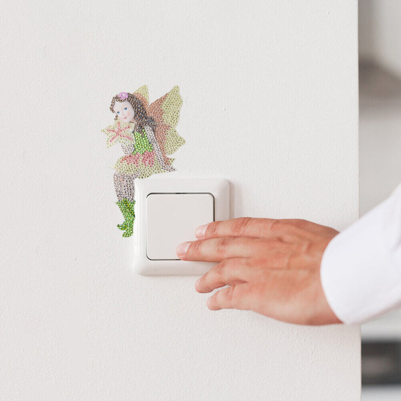 DIY Angel Diamond Painting Switch Stickers Home Luminous Decorative Wall Decals