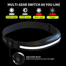 Sensor COB Headlights Multi-Function Adjustable Emergency Lights (Black)