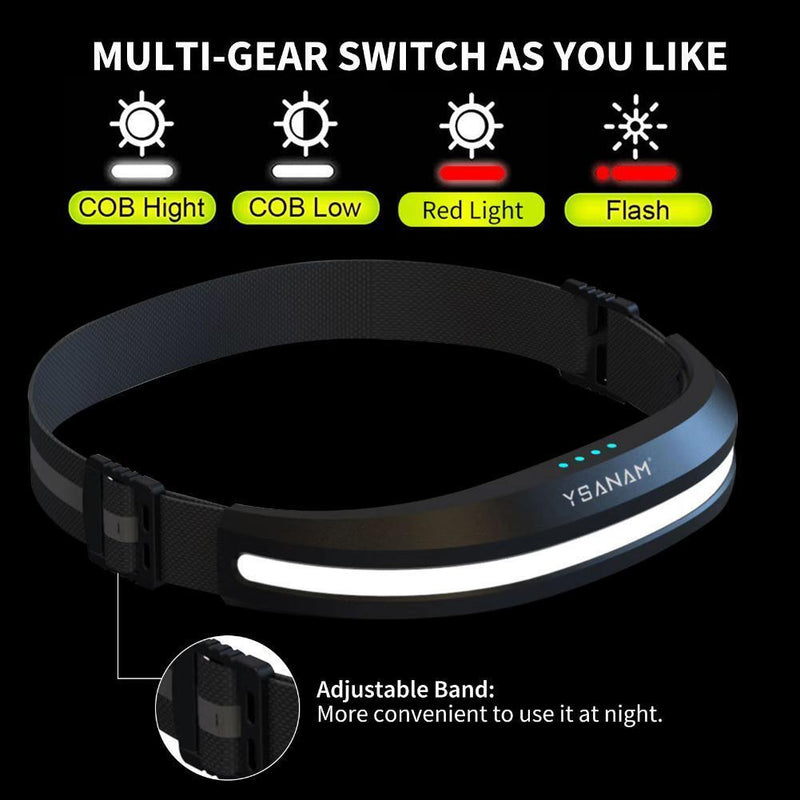 Sensor COB Headlights Multi-Function Adjustable Emergency Lights (Black)