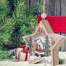 Wooden Star Pendant Christmas Tree LED Fairy Light Ornaments (Santa Claus)