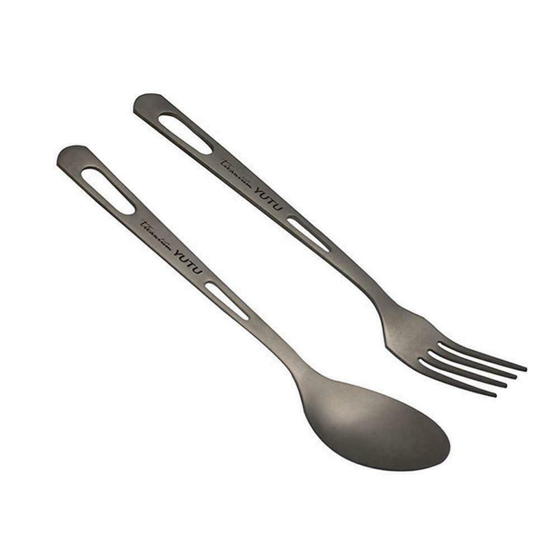 Portable Tableware Spork Set Titanium Fork Spoon Cooking Supplies Tools H7M2