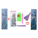 Rhinestone Diamond Painting Leather Bookmarks Leather Craft (Peafowl-AA397)