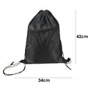 Drawstring String Bag Backpack Pull Rope Nylon Gym Bag with Zipper Earphone H