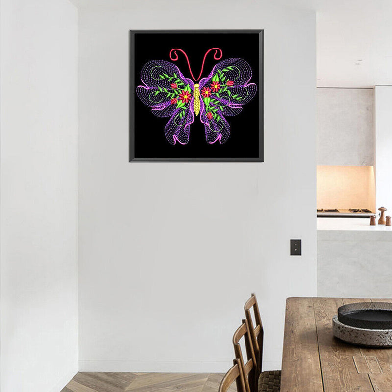 #A 5D DIY Diamond Painting Embroidered Butterfly Full Round Drill Art Crafts M