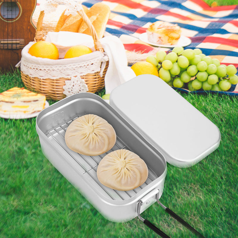 Foldable aluminum lunch rack retro nostalgic Japanese lunch rack set (850ml