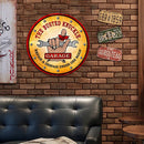 Busted Knuckle Garage Round Retro Metal Plate Tin Sign for Bar Club Cafe Newly