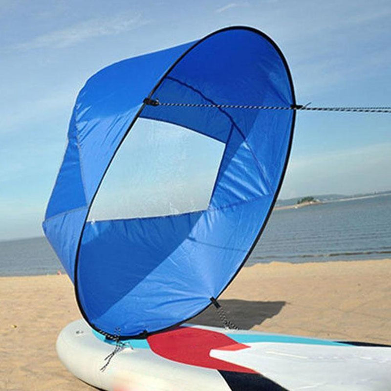 42 Inch Folding Kayak Wind Paddle Sailing Popup Sail w/Clear Window(Blue) Newly