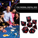 7pcs/Set Multi-Sided Digital Dices D4 D6 D8 D10 D12 D20 for TRPG (Red) Newly