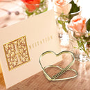 10pcs Love Heart Shaped Card Holder Metal Table Number Photo Business Card