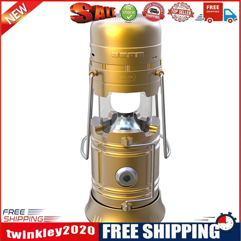 DC 5V 5W Wireless Bluetooth-compatible Speaker Solar Energy Flashlight Torc