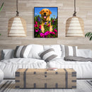 Dog Flower Diamond Painting 5D DIY Full Drill Embroidery Art Cross Stitch