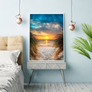 Full Embroidery Printed 3 Strand 11CT Sunset by Sea Kit Stamped DIY Cross Stitch