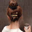 Chiffon Scrunchies Women Star Elastic Tie Hair Rope Ponytail Holder (Black)