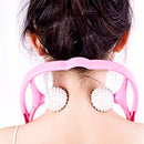 Manual Cervical Spine Massager Massage Pain Relief Neck Roller (Pink) Newly