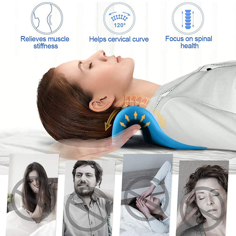 Neck Stretcher - Cervical Traction Chiropractic Neck Pillow with Massage Points