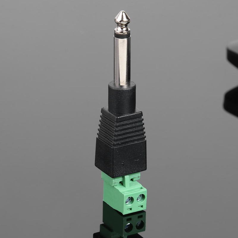 6.35mm Mono TS Male to AV Screw Video Balun Terminal Adapter Converter Plug
