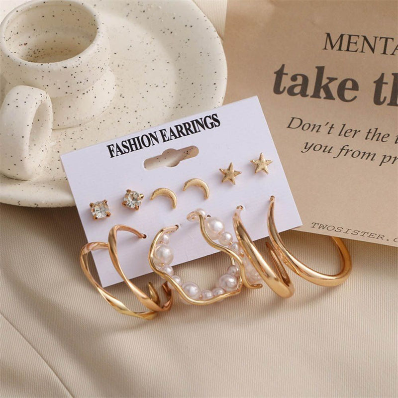Women Women Gift Earrings Jewelry Drop Earrings Set Geometric Zircon Earring