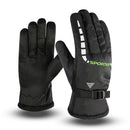 Winter Men Warm Windproof Ski Fleece Gloves with Buckle Thickened (Green) Newly