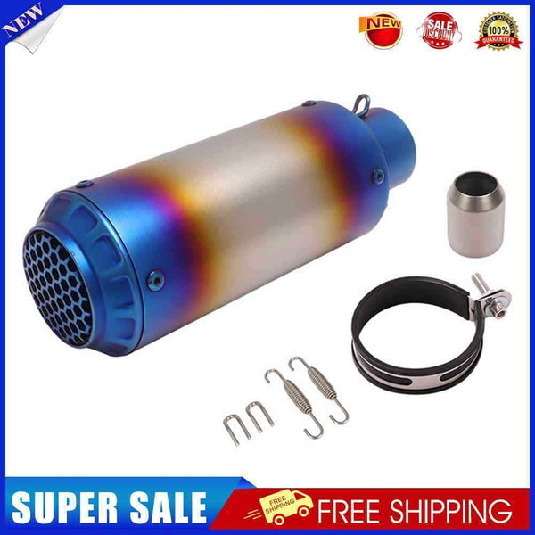 Universal Stainless Steel 89mm Motorcycle Exhaust Pipe Muffler Tools (Blue)