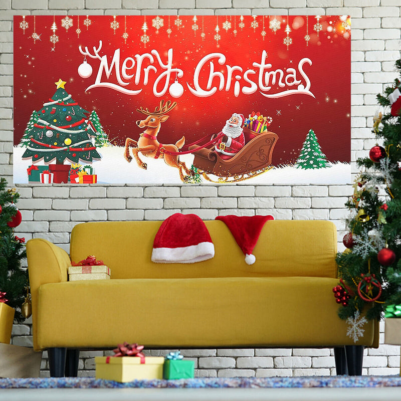 Christmas Flag - Foldable Vivid Color Merry Christmas Flag with Metal Grommets