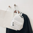 Preppy Style Solid Color Nylon Backpack School Travel Women Knapsack Rucksack