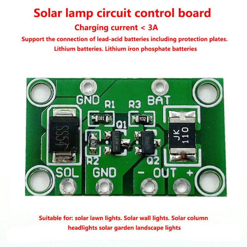 Solar Lawn Lamp Circuit Board Controller Panel Flood Lights Lantern Controller